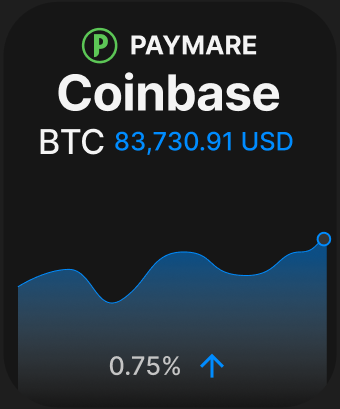 Screen showcasing the performance of a chose crypto coin